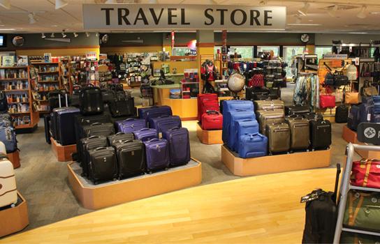AAA Minneapolis Travel Store front in St. Louis Park Minnesota featuring name-brand luggage